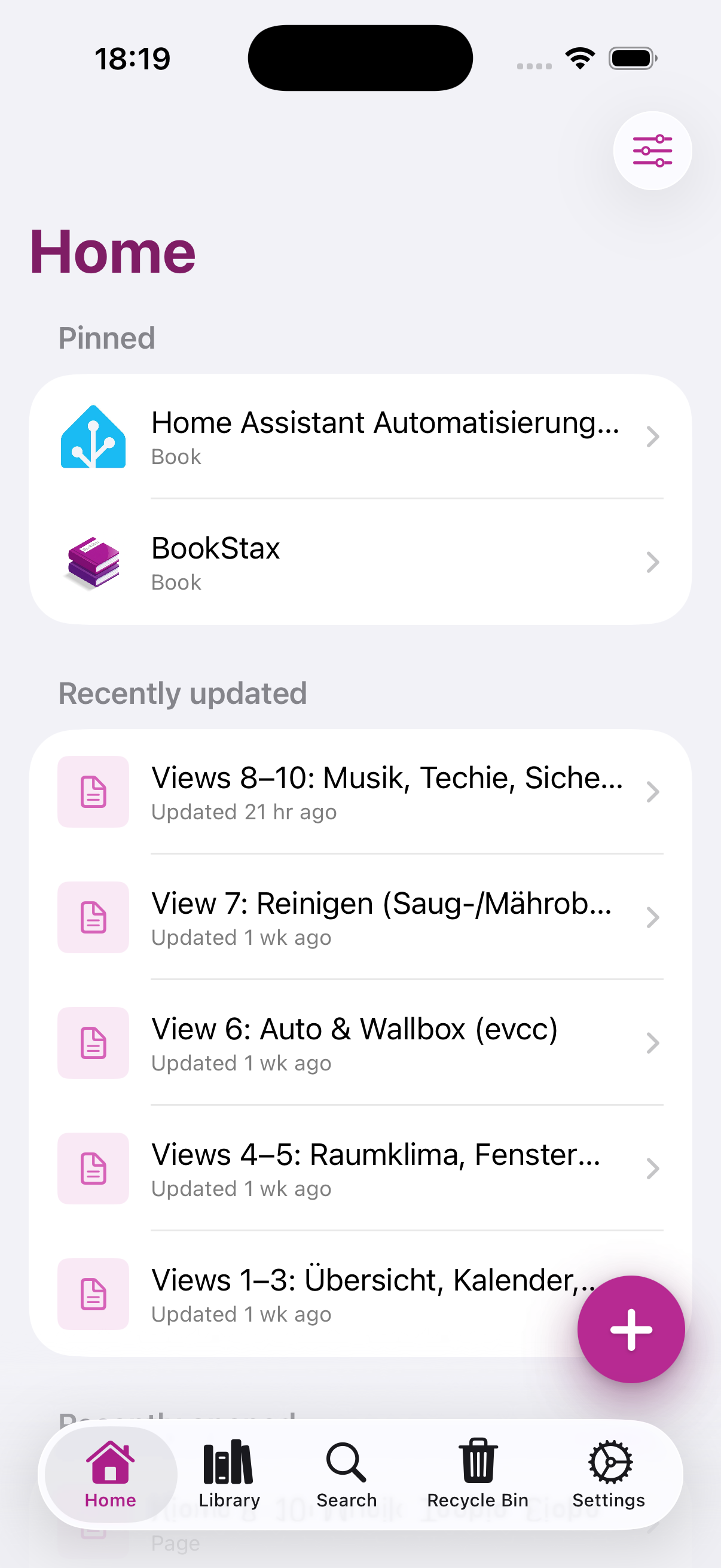 Bildschirmfoto von BookStax